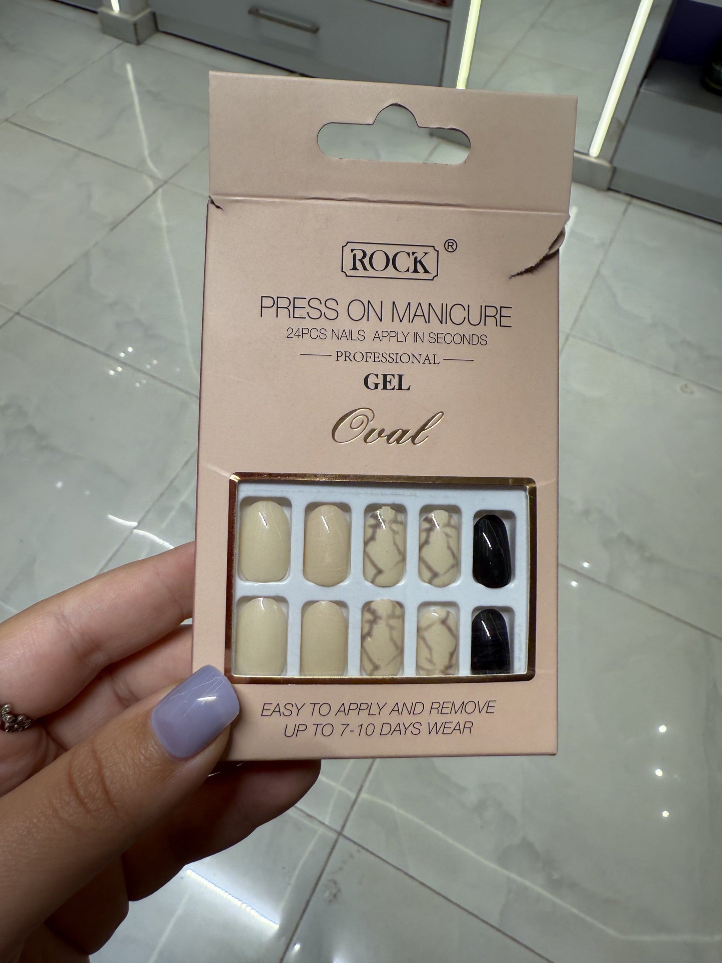 Rock Press On Nails 24pcs