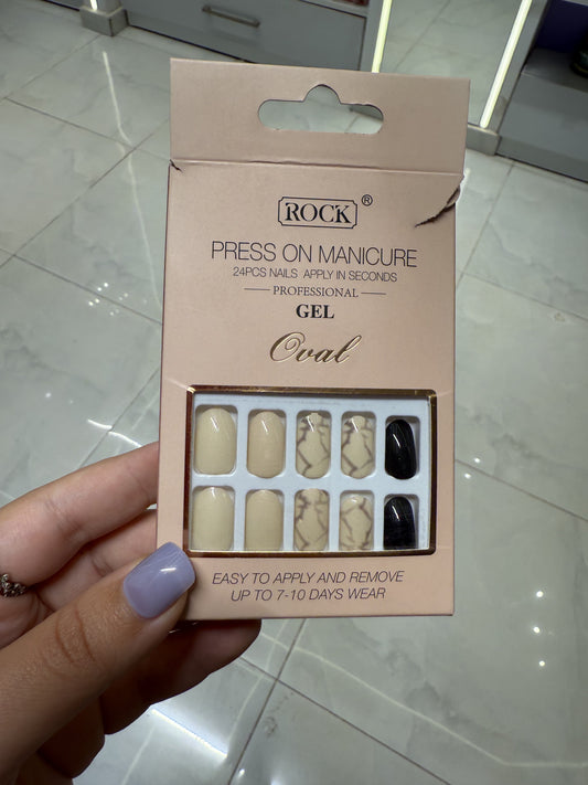 Rock Press On Nails 24pcs