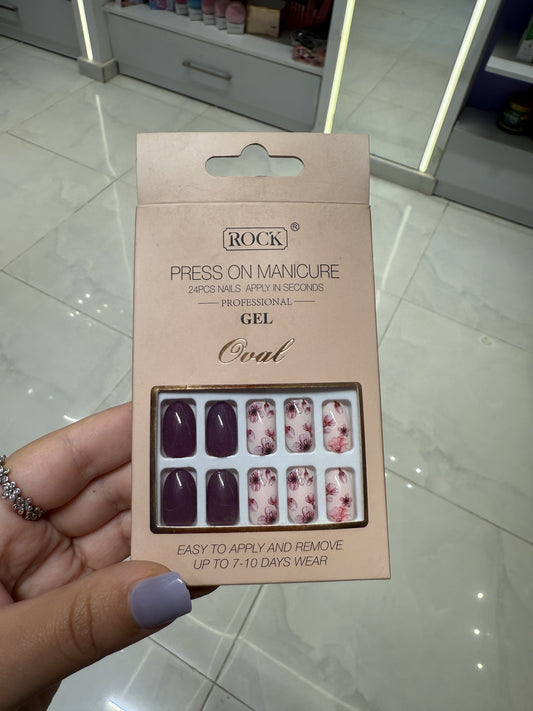 Rock Press On Nails 24pcs