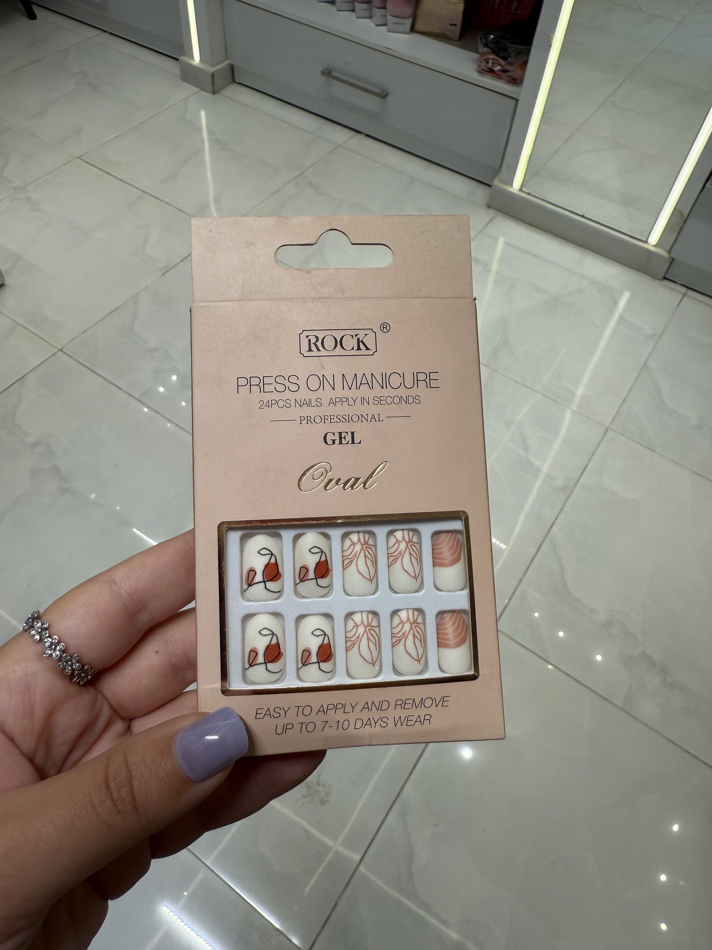 Rock Press On Nails 24pcs